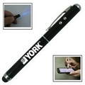 Black Touch Screen Stylus with Laser Pointer & Flashlight